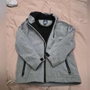 Girls Pulse Fkeece LinedGray Zip-Up Jacket with Black Accents Size 8-10